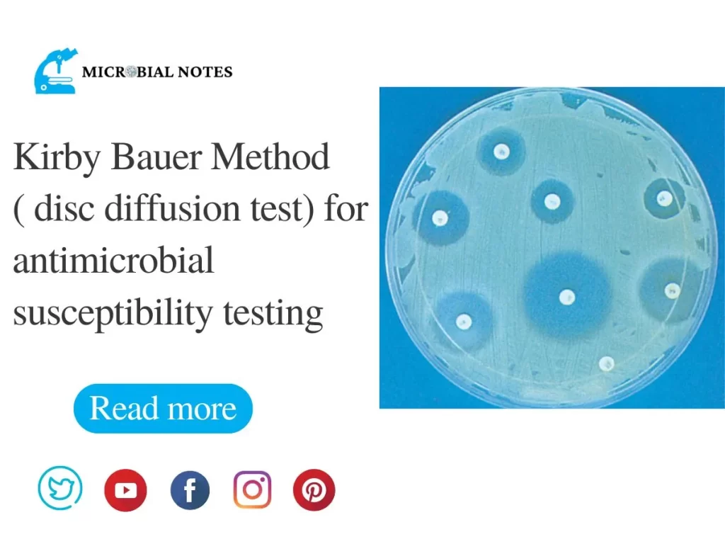 Kirby Bauer Method disc diffusion test